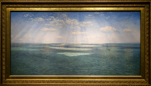 ジョン・ブレット　《ドーセットシャーの崖から見るイギリス海峡》　1871年　106×212.7cm