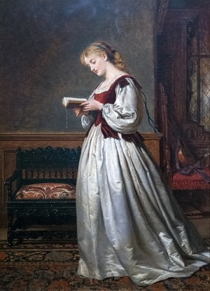 ジョージ・スミス（George SMITH）《婦人像》　1866年　油彩・板　56.0×40.1cm