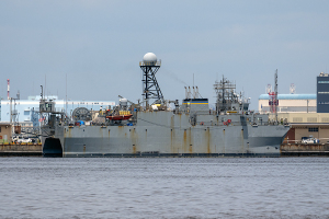 米海軍のヴィクトリアス級音響測定艦「ヴィクトリアス　USNS Victorious （T-AGOS-19）」